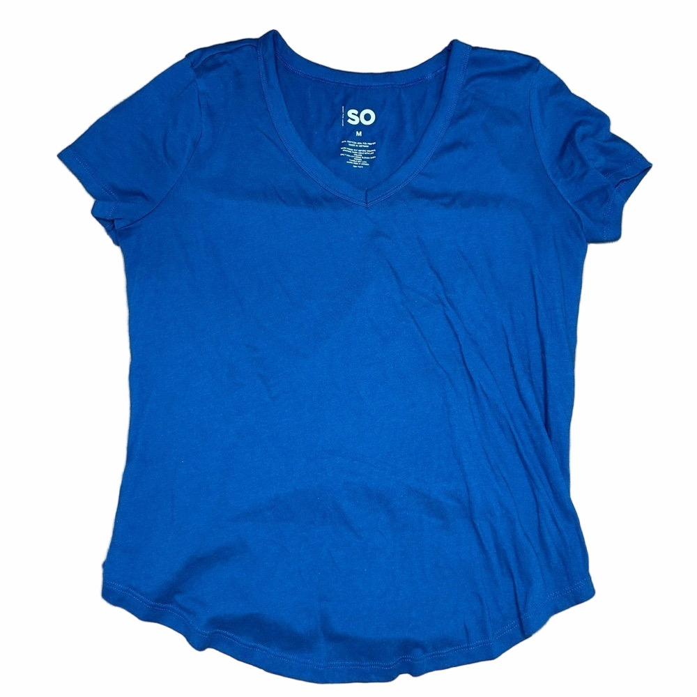 SO Blue V-Neck Tee Size Medium